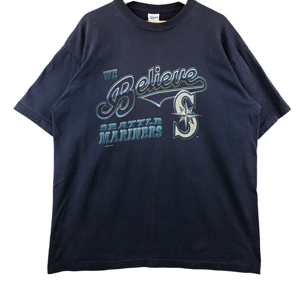 Vintage 1995 Seattle Mariners Playoffs We Believe T-Shirt Salem USA Made Mens XL